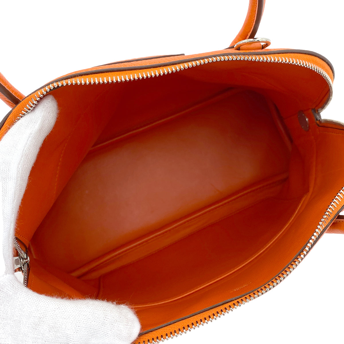 HERMES BOLIDE 31 FEU ORANGE TAURILLON CLEMENCE HAND SHOULDER BAG ▢R 90247386
