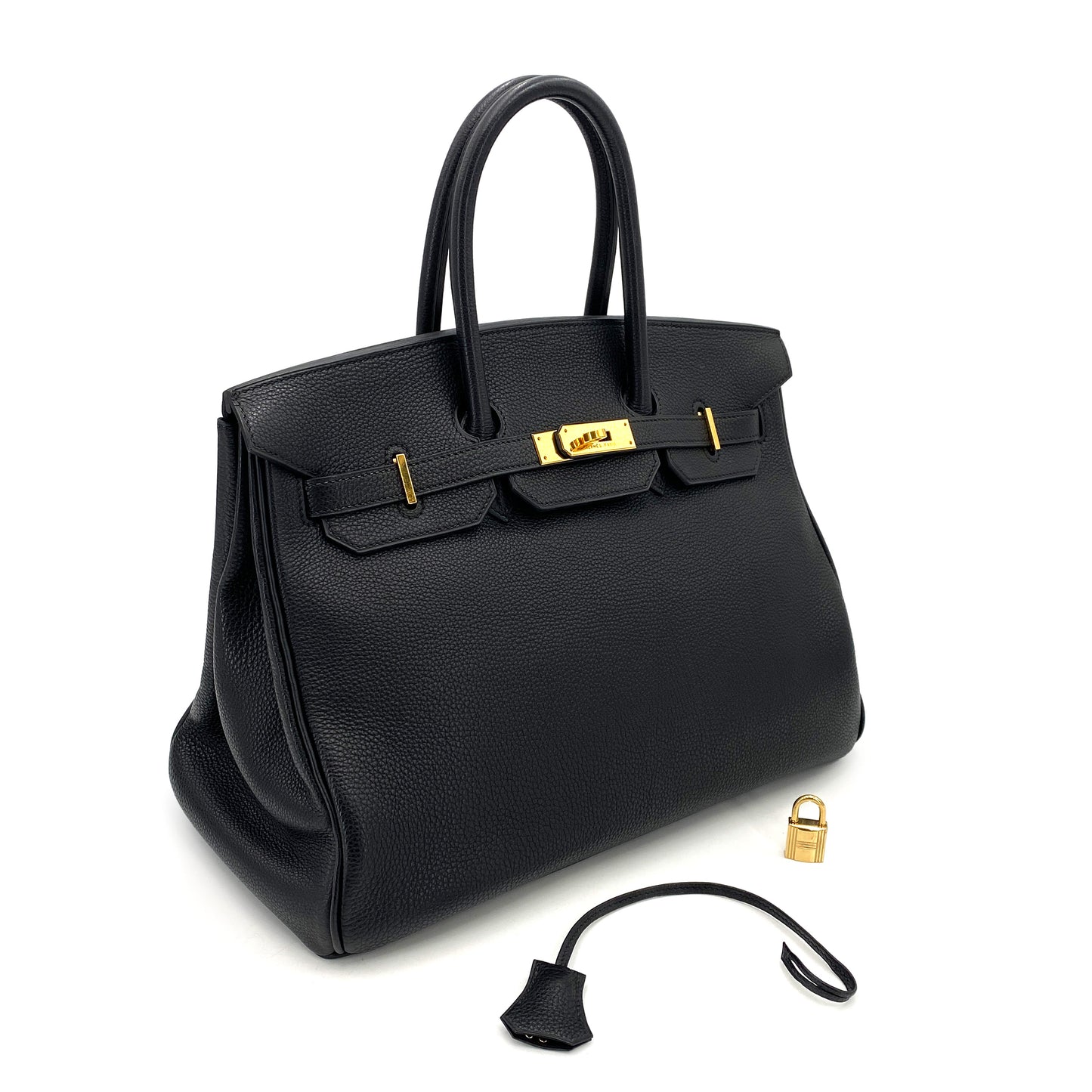 HERMES BIRKIN 35 BLACK TOGO HAND BAG □F 90247388