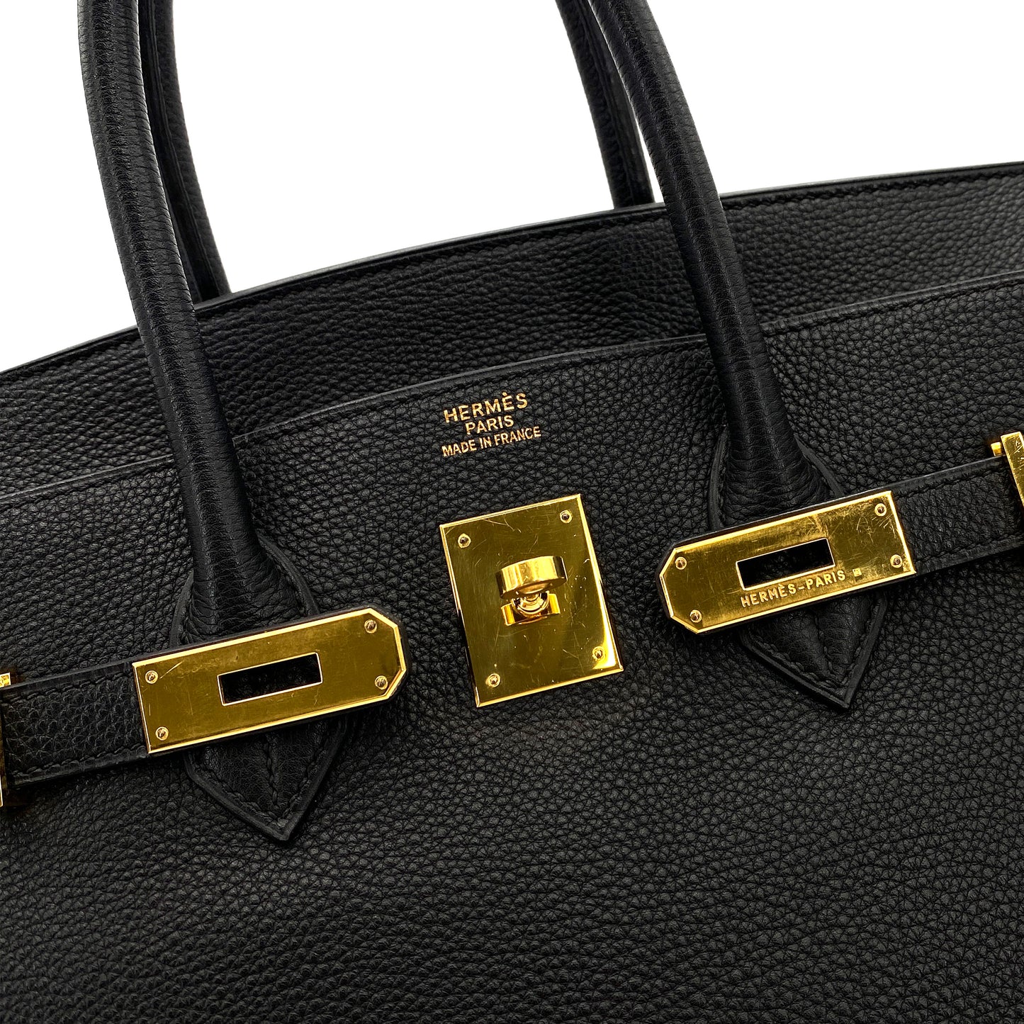 HERMES BIRKIN 35 BLACK TOGO HAND BAG □F 90247388
