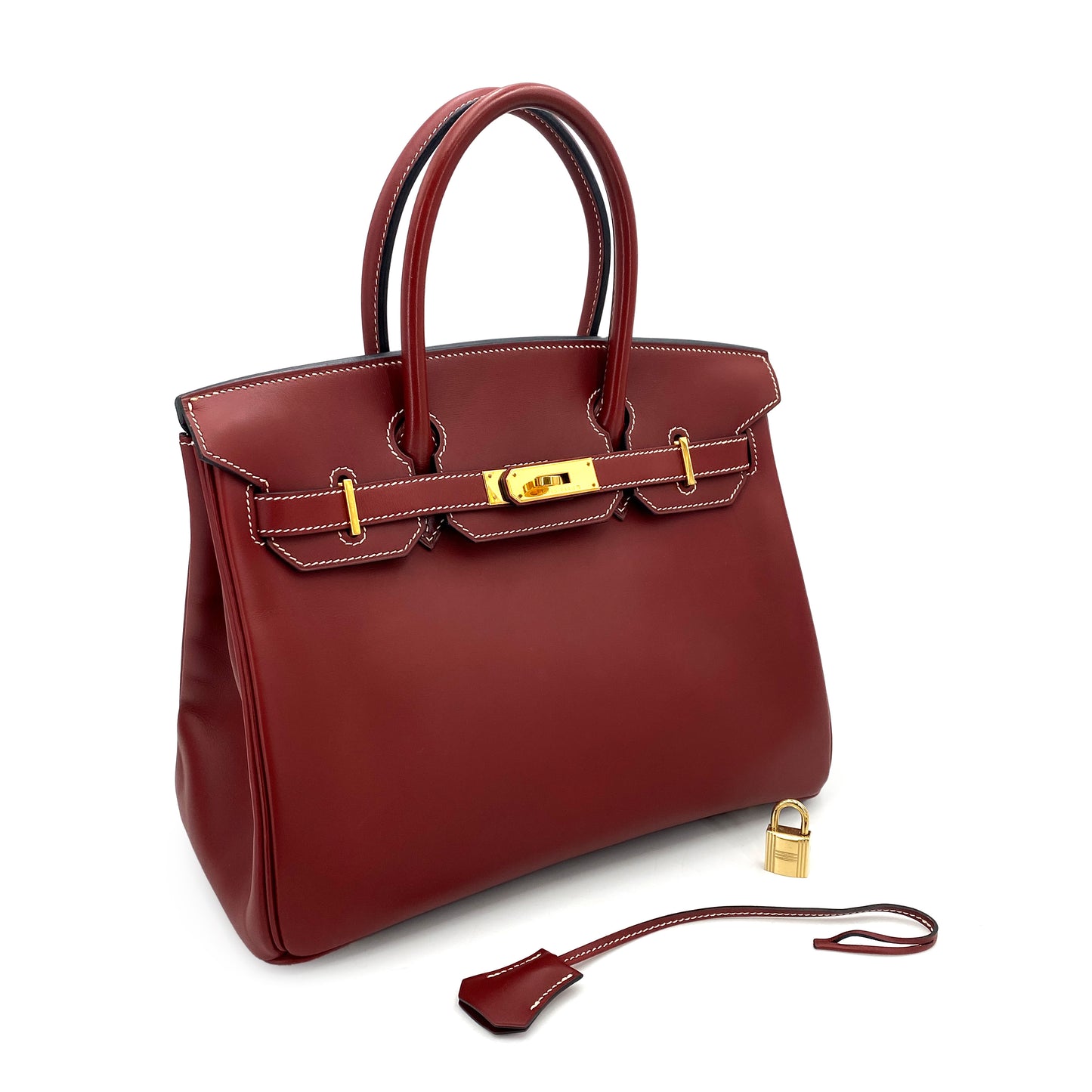 HERMES BIRKIN 30 ROUGE H CHAMONIX HAND BAG □E GHW 90247389