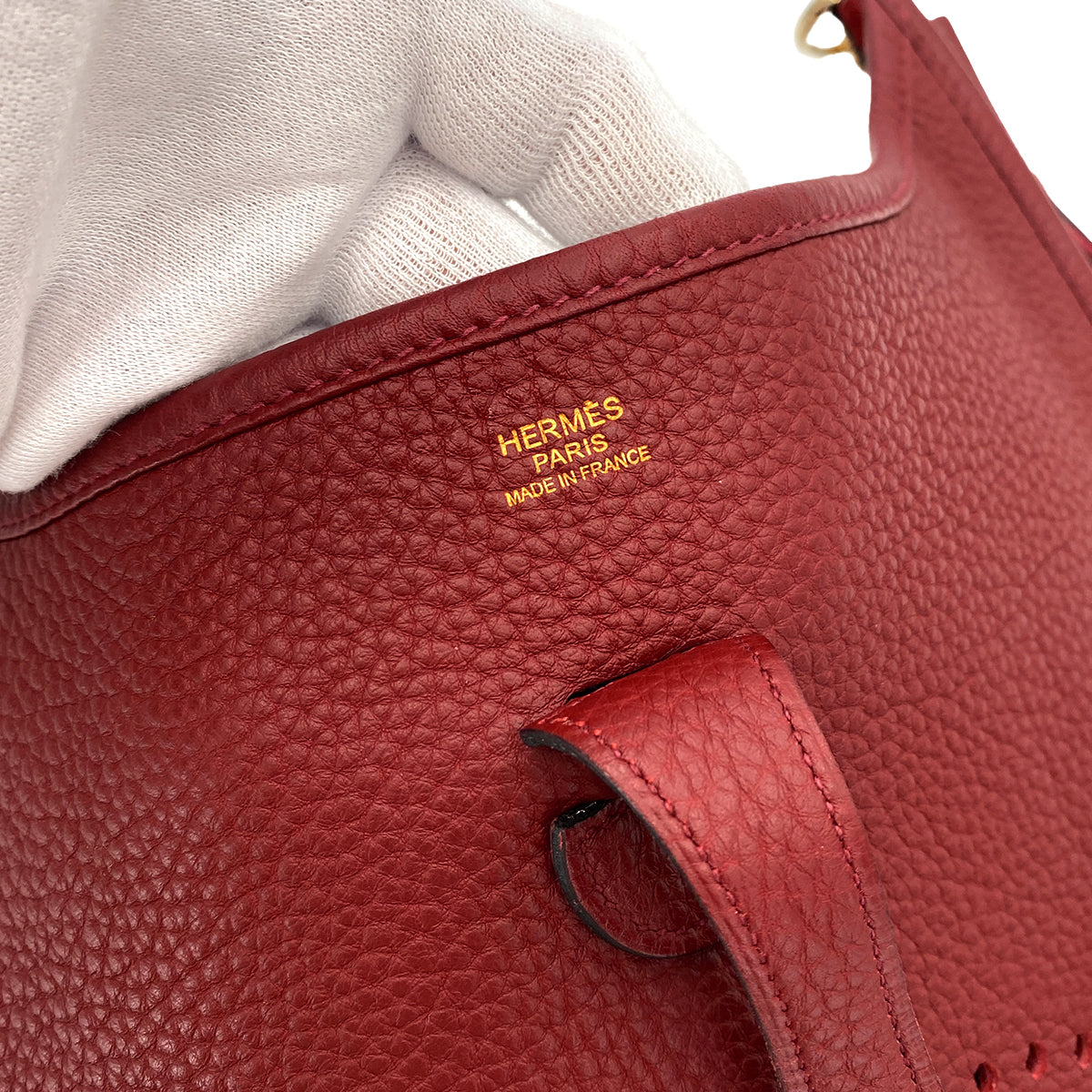 HERMES EVELYNE PM ROUGE GARANCE TAURILLON CLEMENCE SHOULDER BAG □L 90247391