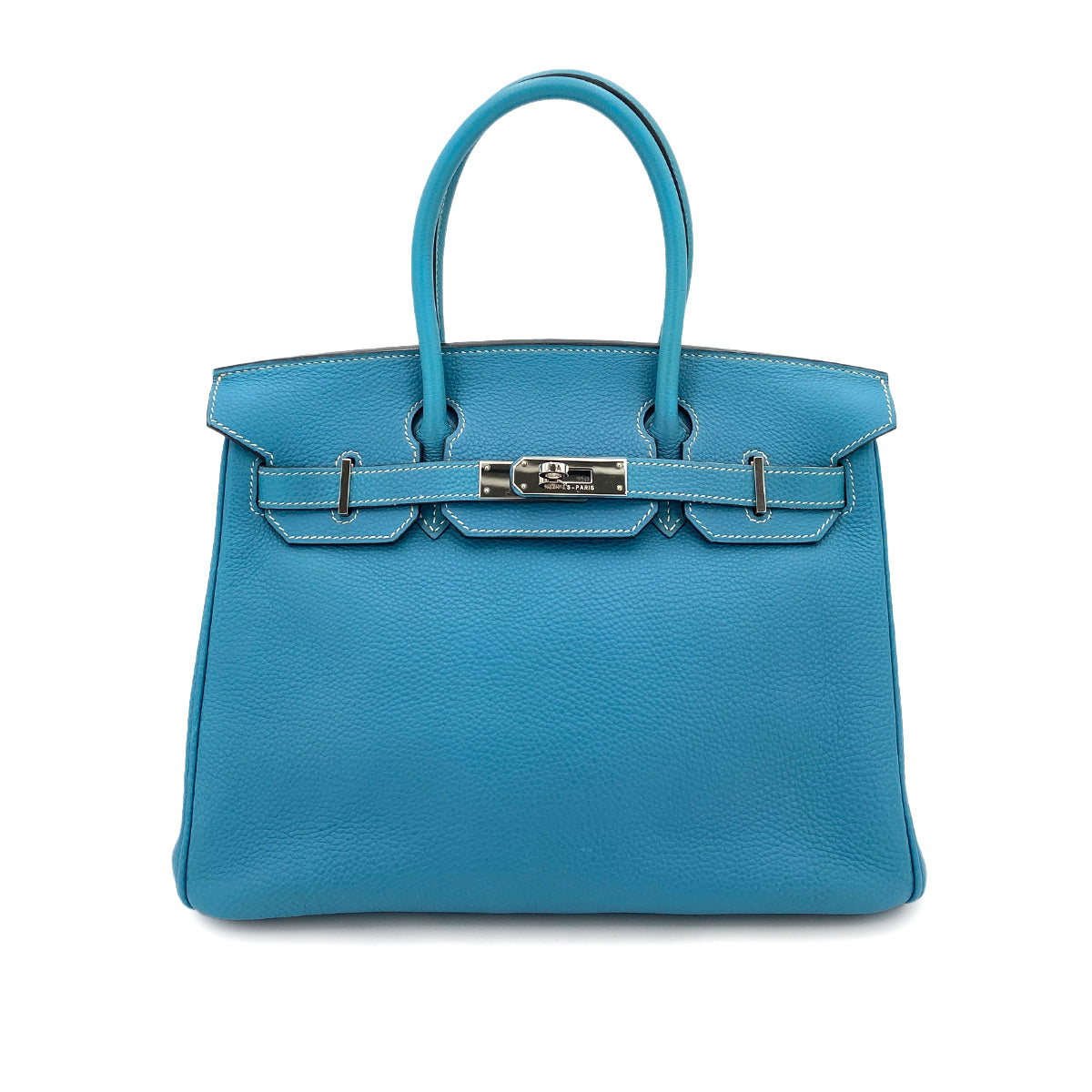 HERMES BIRKIN 30 BLEU JEAN TOGO HAND BAG □H SHW 90247392