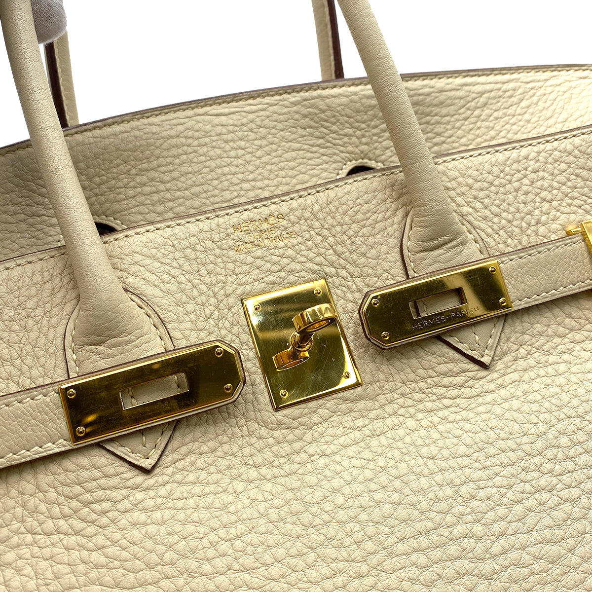 HERMES BIRKIN 35 PARCHEMIN TAURILLON CLEMENCE HAND BAG □L GHW 90247393