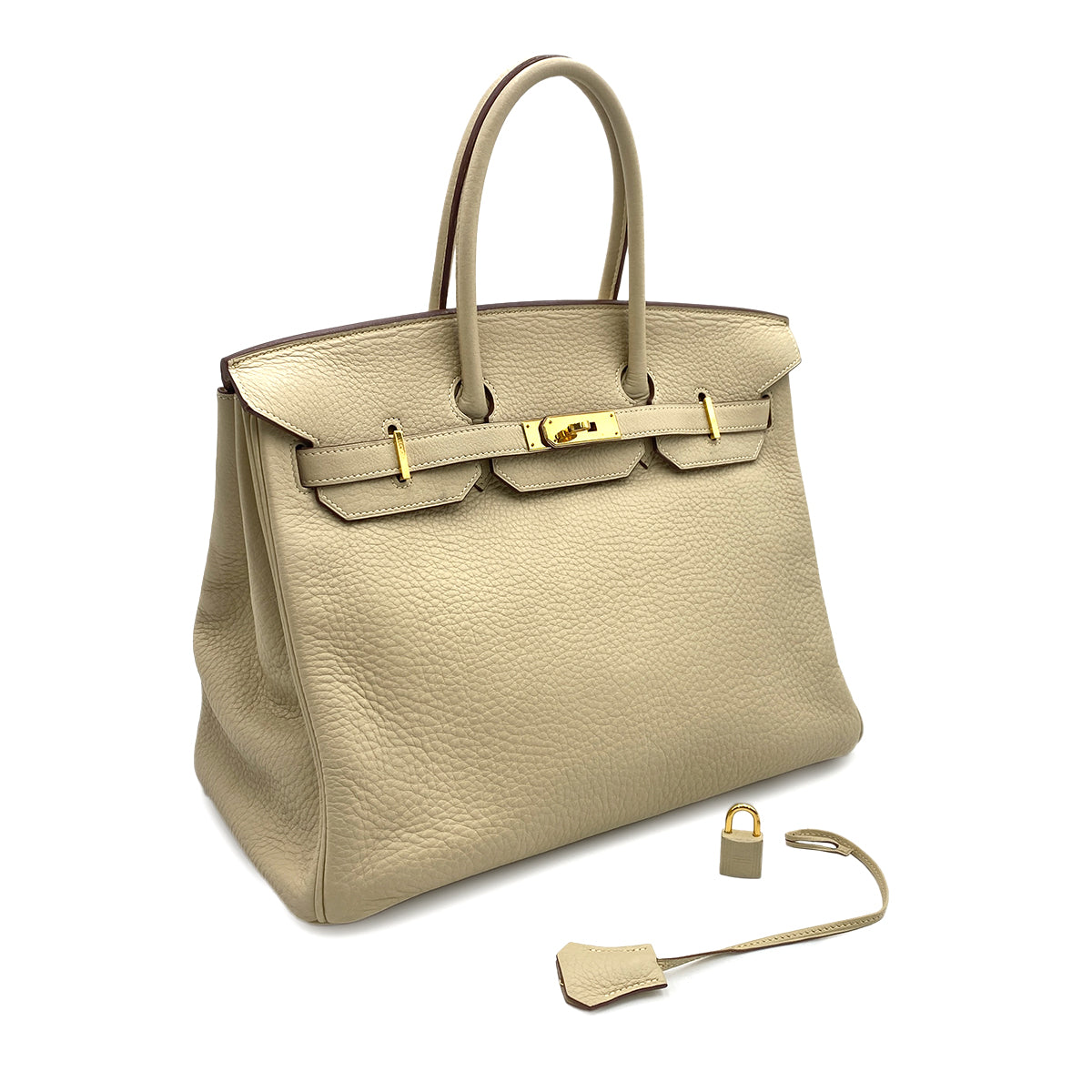 HERMES BIRKIN 35 PARCHEMIN TAURILLON CLEMENCE HAND BAG □L GHW 90247393