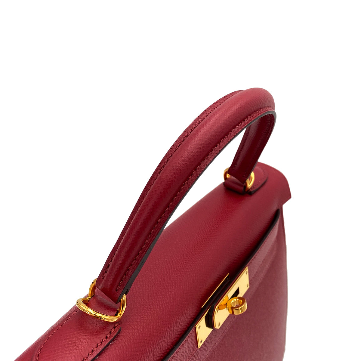 HERMES KELLY 28 SELLIER ROUGE GRENADE EPSOM HAND SHOULDER BAG X 90247394