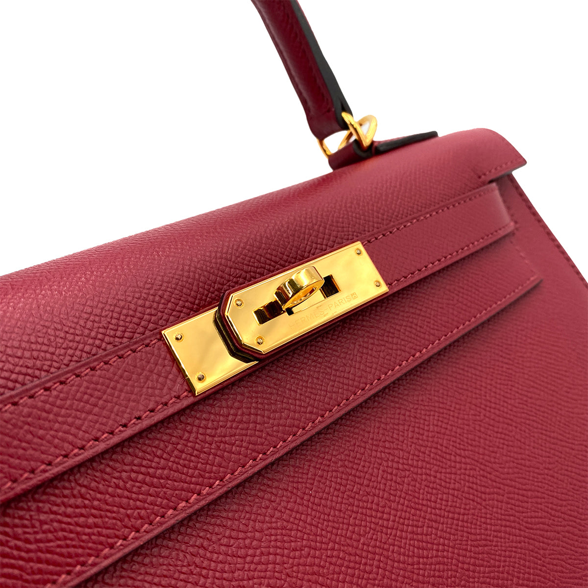 HERMES KELLY 28 SELLIER ROUGE GRENADE EPSOM HAND SHOULDER BAG X 90247394