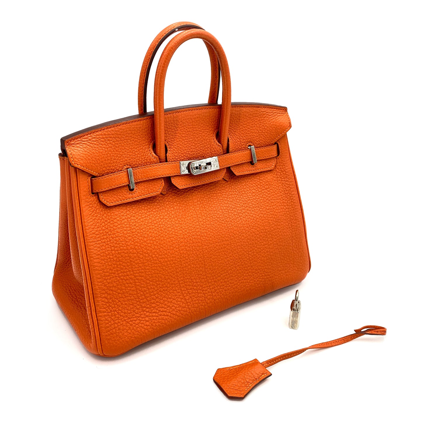 HERMES BIRKIN 25 ORANGE TOGO HAND BAG □P SHW 90247395