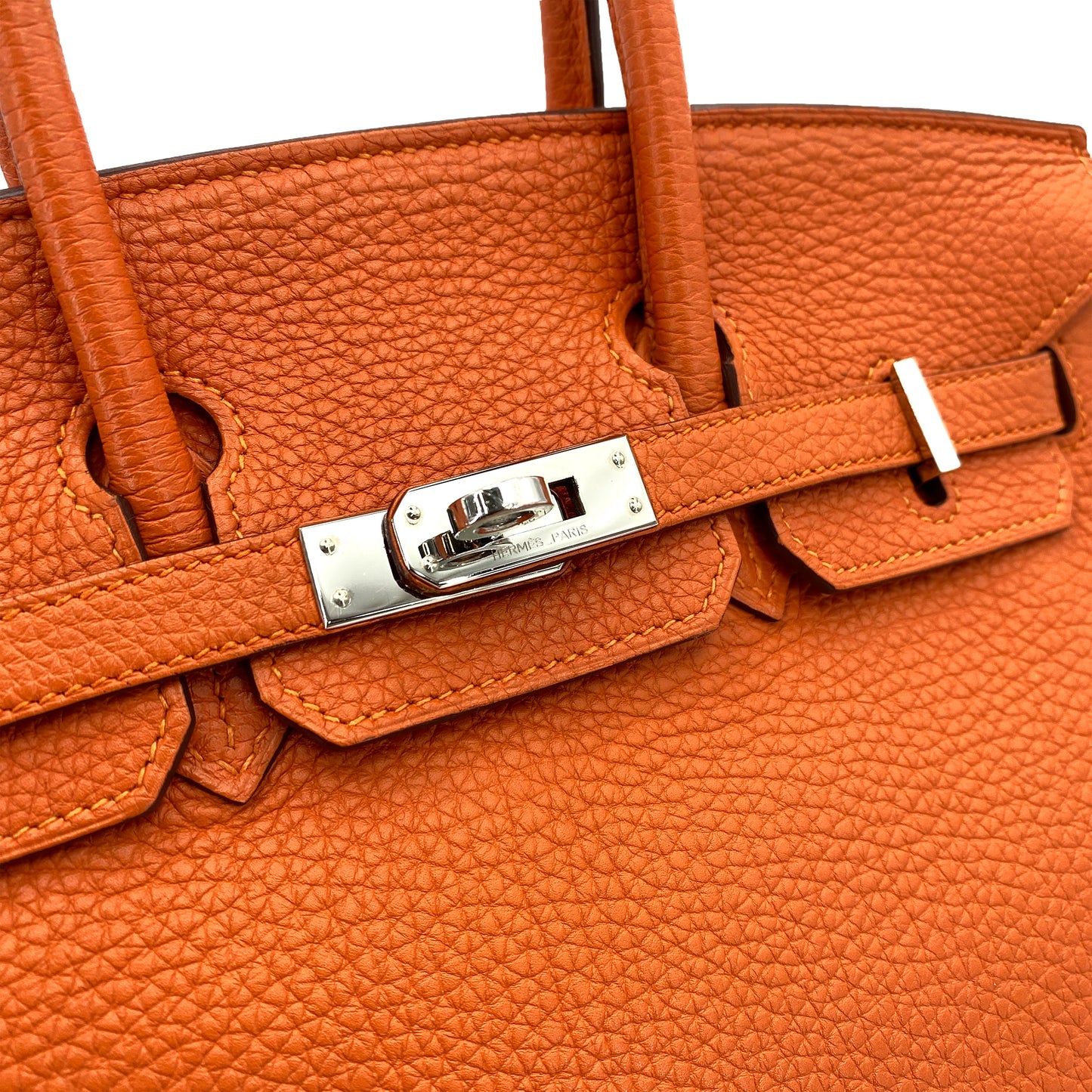 HERMES BIRKIN 25 ORANGE TOGO HAND BAG □P SHW 90247395