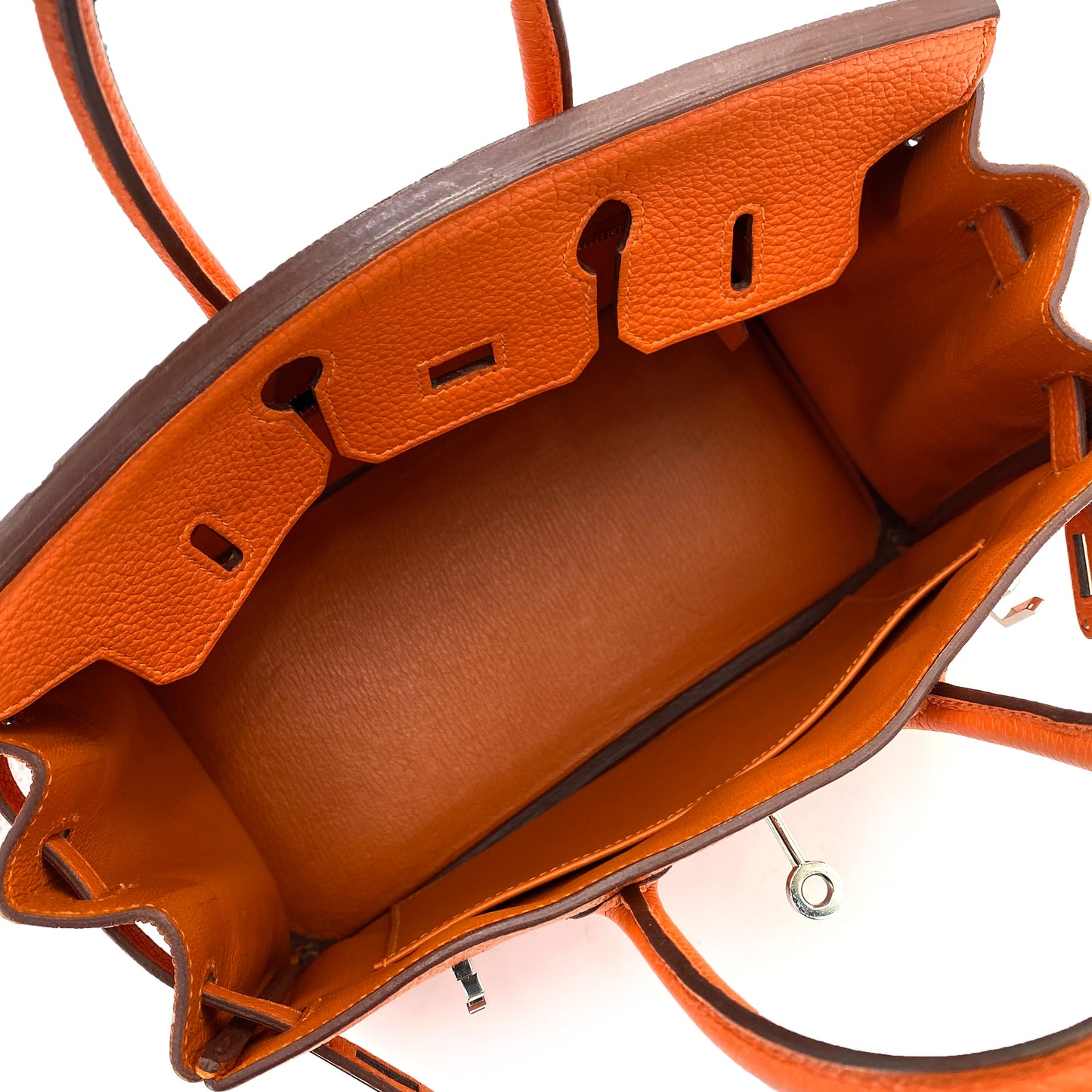 HERMES BIRKIN 25 ORANGE TOGO HAND BAG □P SHW 90247395