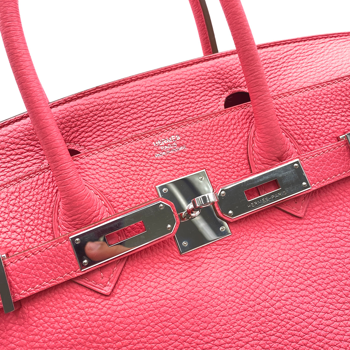 HERMES BIRKIN 30 ROSE LIPSTICK TOGO HAND BAG □Q SHW 90247396