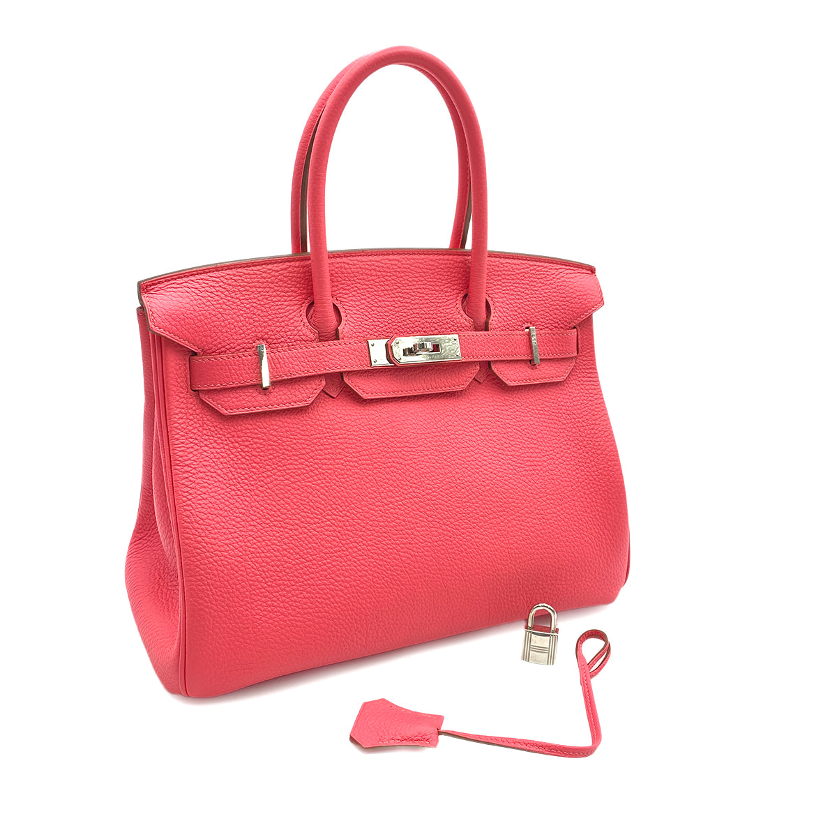 HERMES BIRKIN 30 ROSE LIPSTICK TOGO HAND BAG □Q SHW 90247396