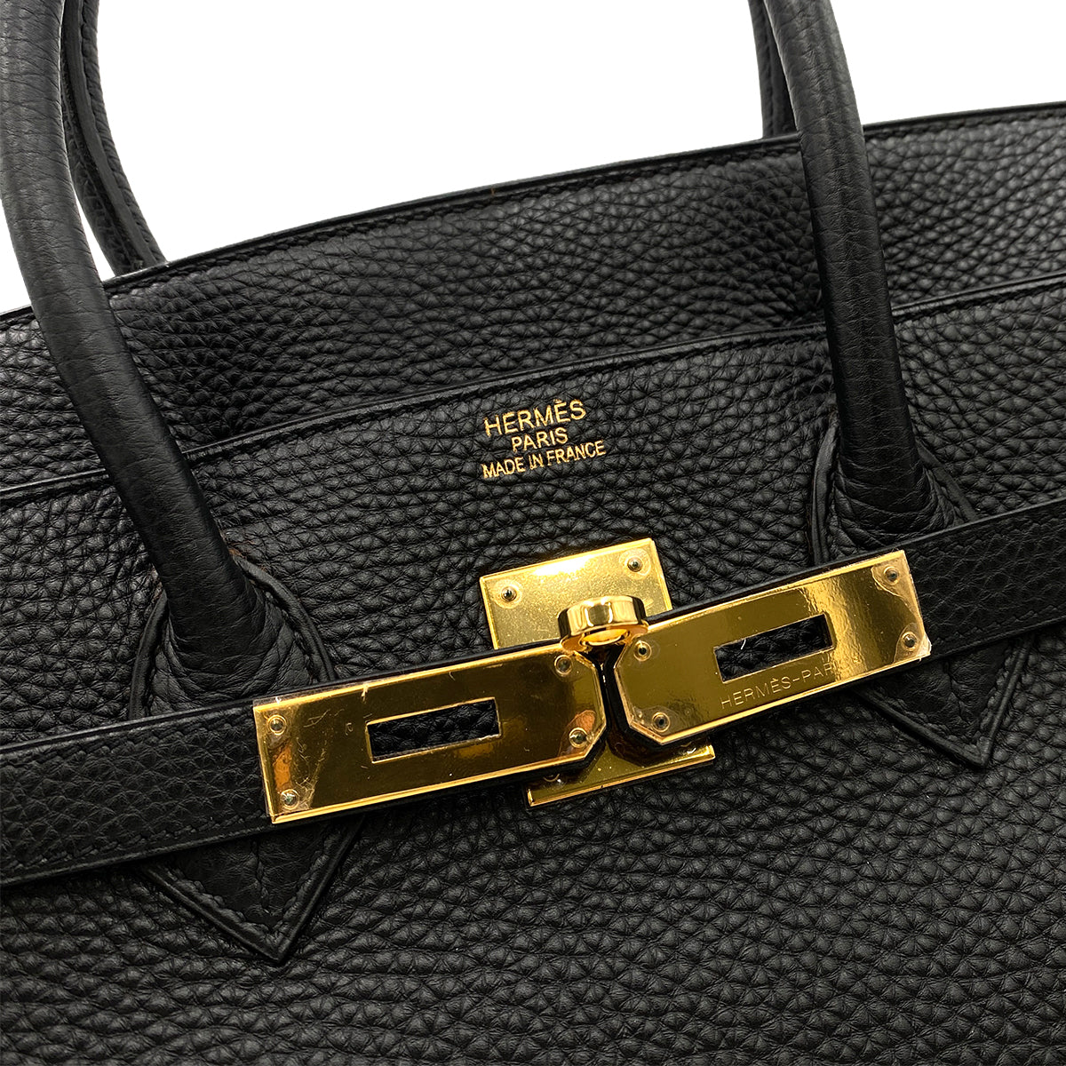 HERMES BIRKIN 35 BLACK TOGO HAND BAG □J 90247397