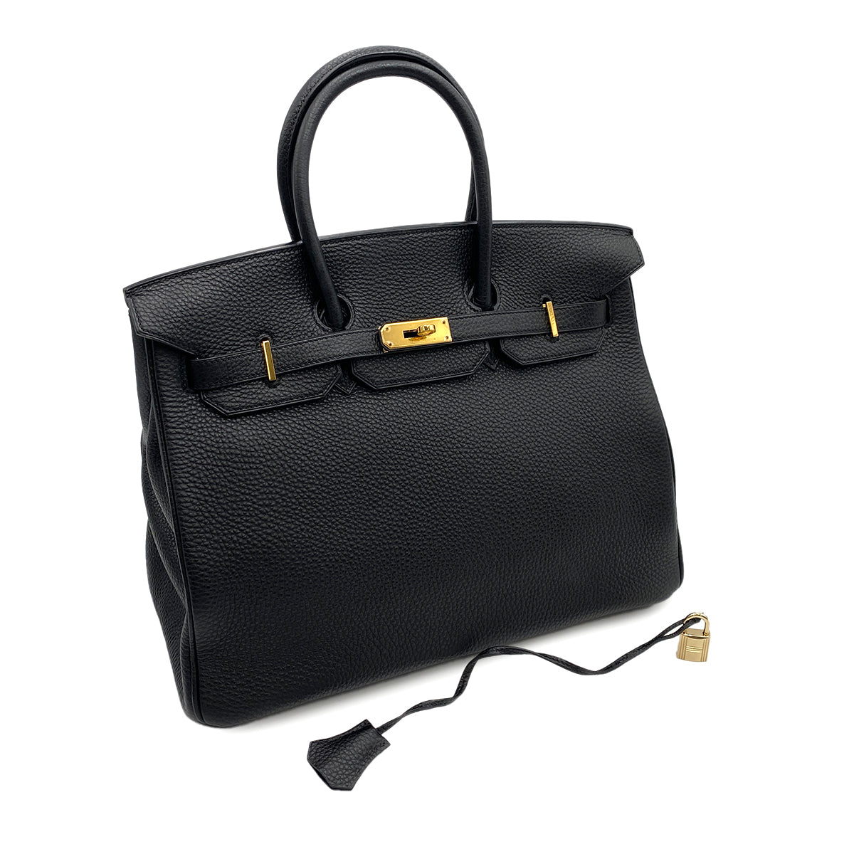 HERMES BIRKIN 35 BLACK TOGO HAND BAG □J 90247397