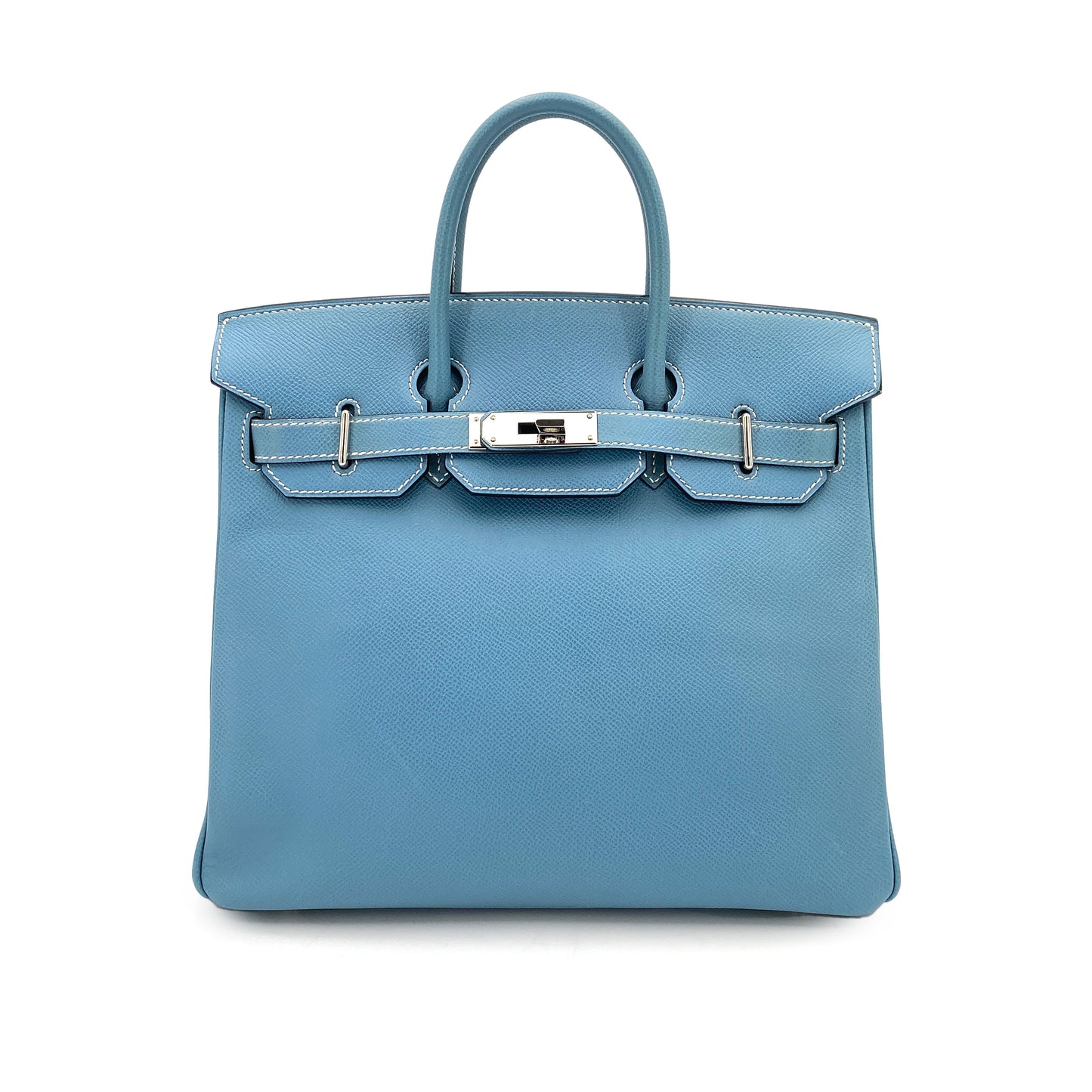HERMES HAUT A COURROIES 28 BLUE JEAN EPSOM HAND BAG ▢J SHW 90247398
