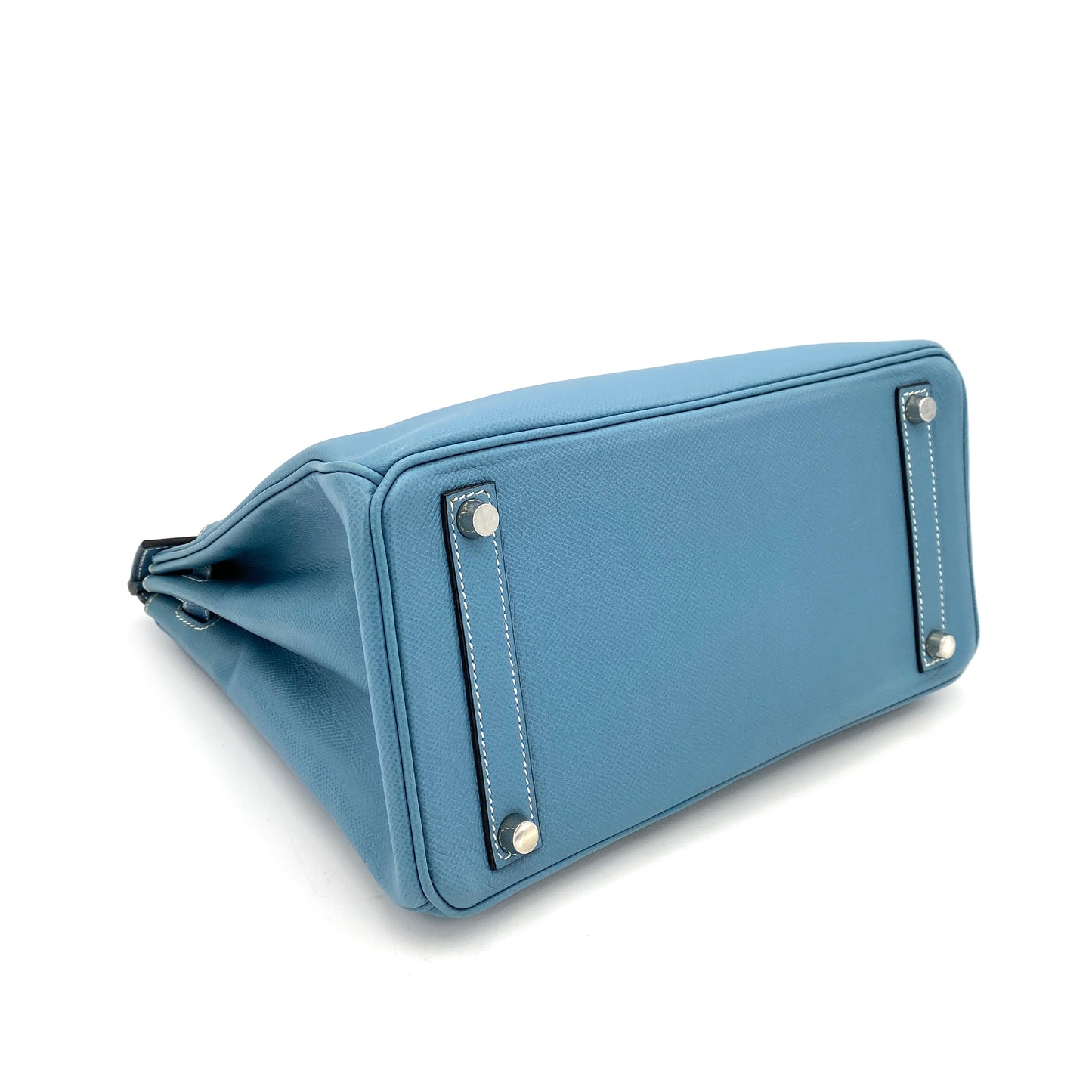 HERMES HAUT A COURROIES 28 BLUE JEAN EPSOM HAND BAG ▢J SHW 90247398