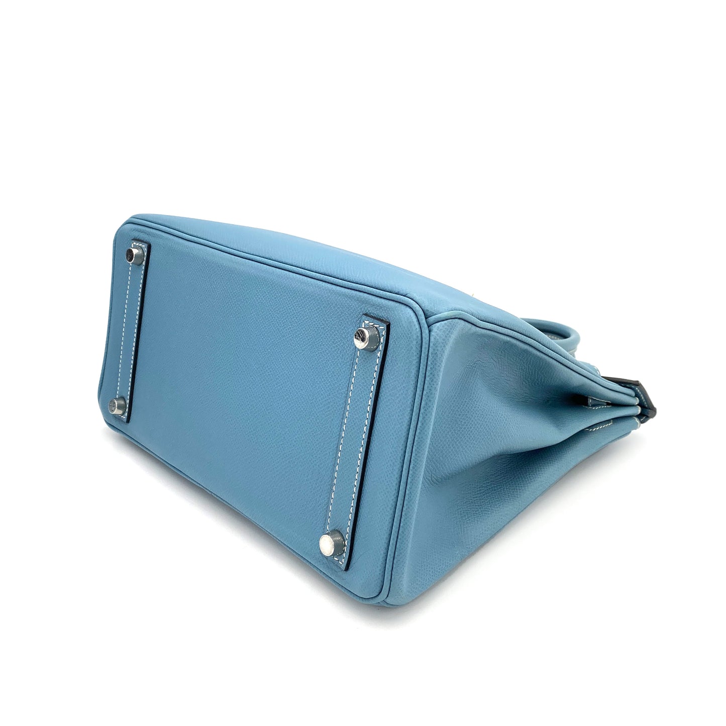 HERMES HAUT A COURROIES 28 BLUE JEAN EPSOM HAND BAG ▢J SHW 90247398