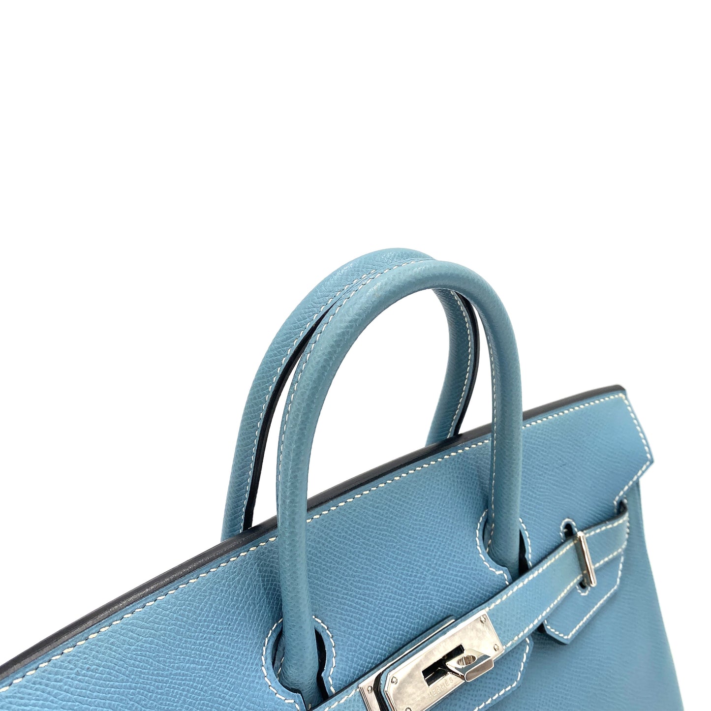 HERMES HAUT A COURROIES 28 BLUE JEAN EPSOM HAND BAG ▢J SHW 90247398