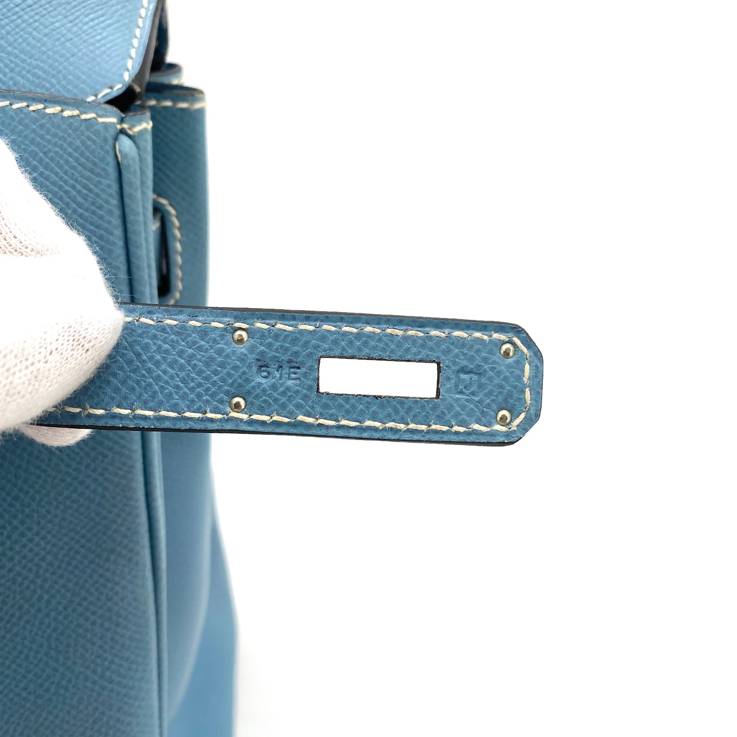 HERMES HAUT A COURROIES 28 BLUE JEAN EPSOM HAND BAG ▢J SHW 90247398