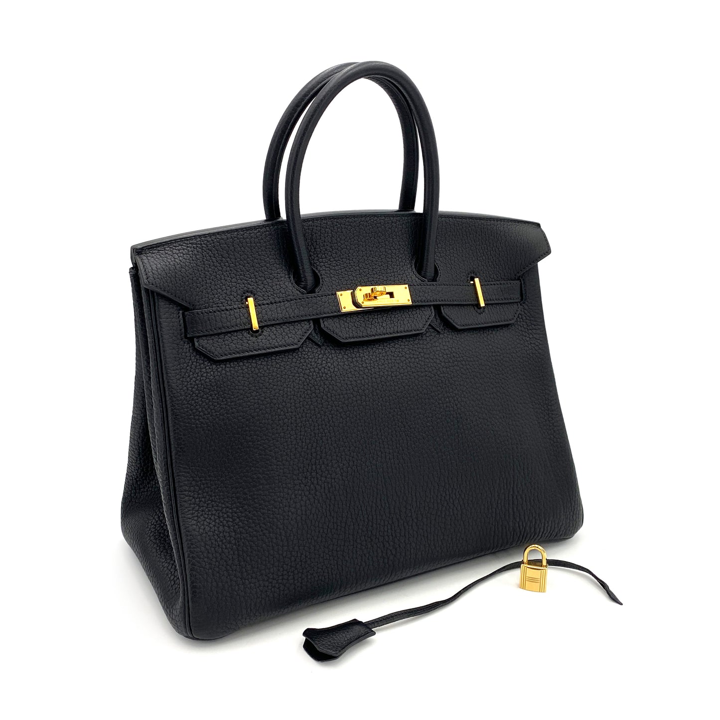 HERMES BIRKIN 35 BLACK FJORD HAND BAG □D 90247400