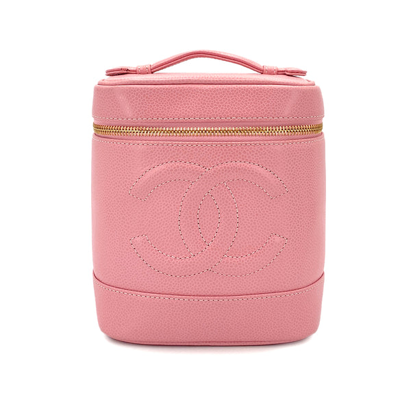 CHANEL VINTAGE VANITY HAND BAG PINK CAVIAR SKIN 90247402
