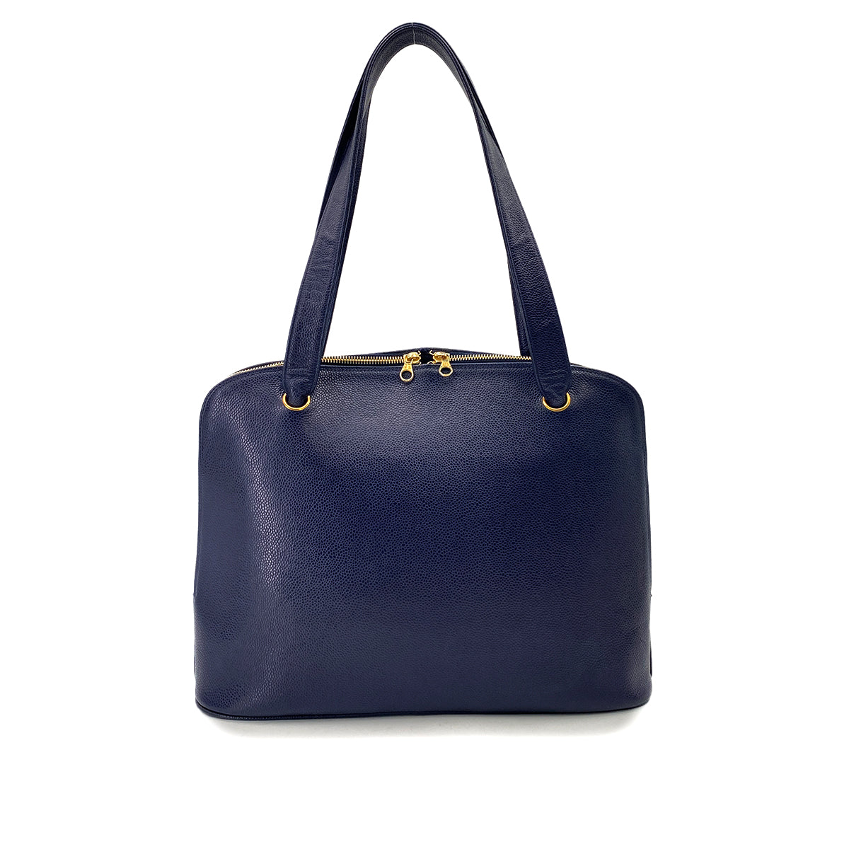 CHANEL VINTAGE TOTE BAG NAVY CAVIAR SKIN 90247405