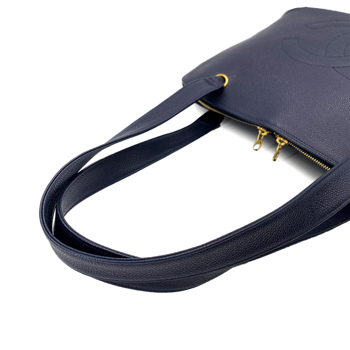 CHANEL VINTAGE TOTE BAG NAVY CAVIAR SKIN 90247405