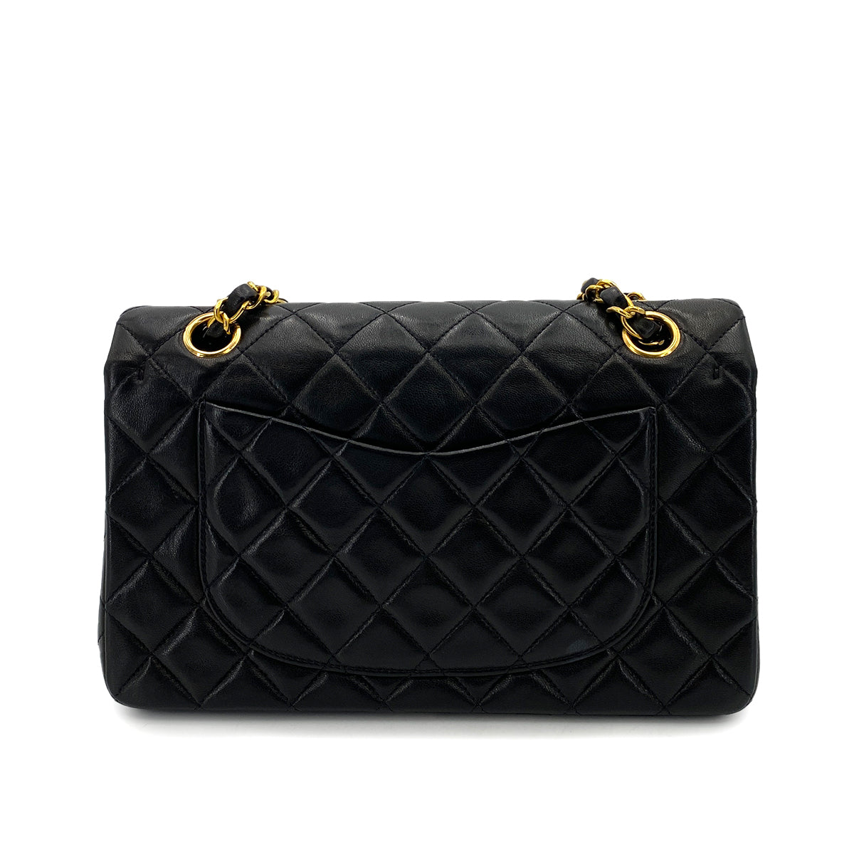 CHANEL VINTAGE CLASSIC FLAP SMALL CHAIN SHOULDER BAG BLACK LAMB SKIN 90247408