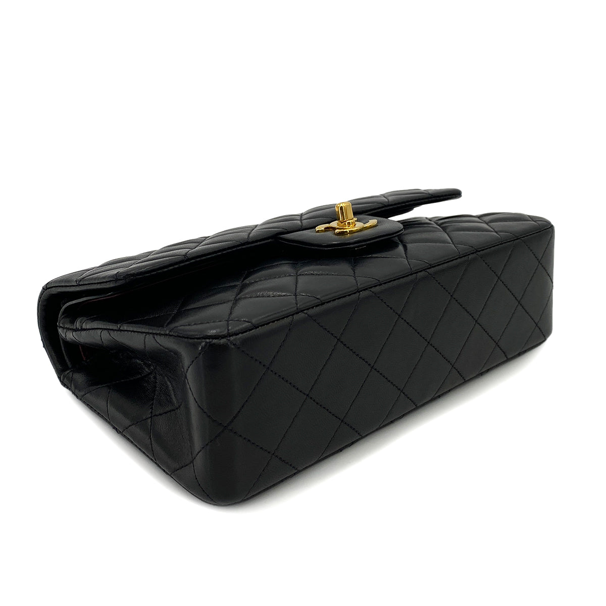 CHANEL VINTAGE CLASSIC FLAP SMALL CHAIN SHOULDER BAG BLACK LAMB SKIN 90247408
