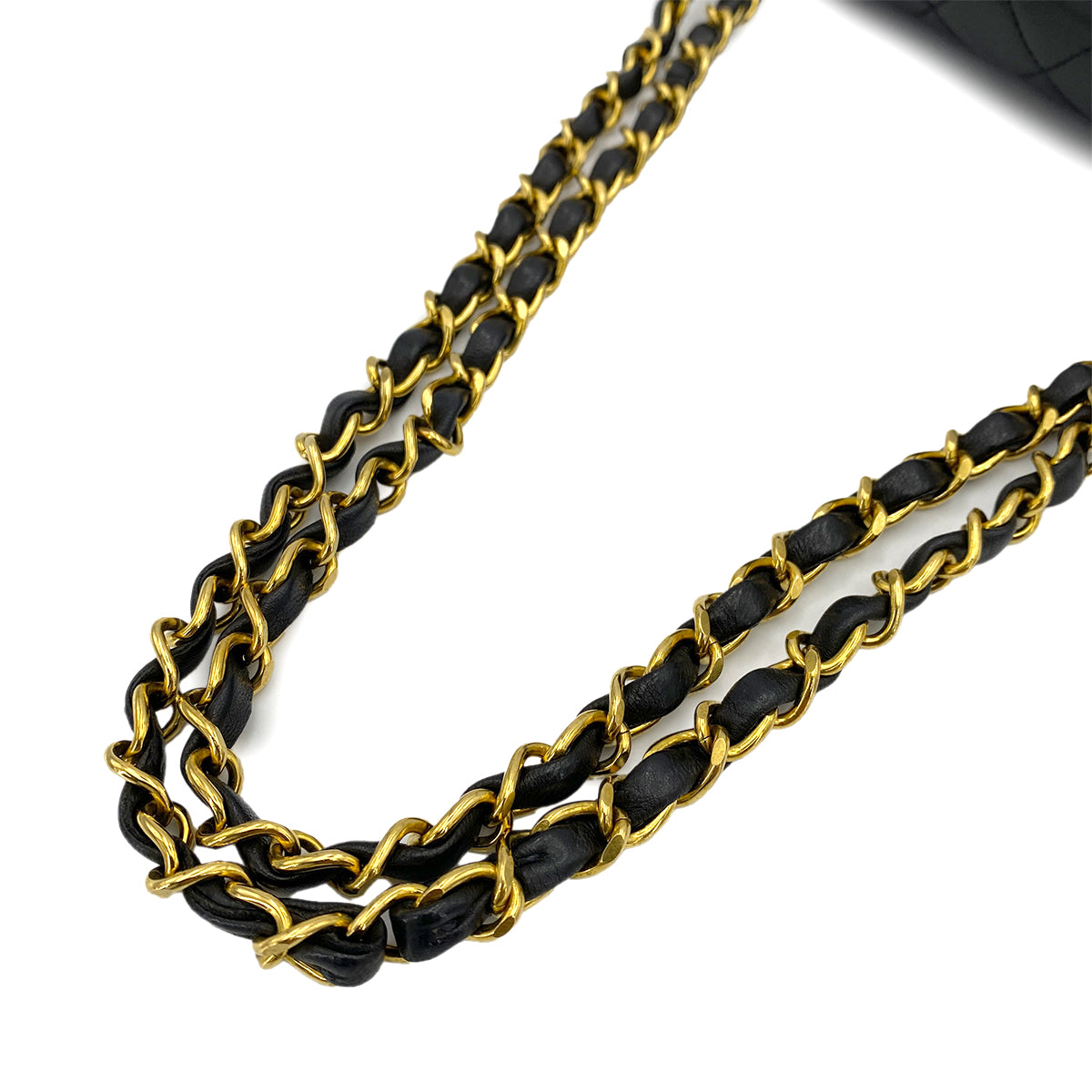 CHANEL VINTAGE CLASSIC FLAP SMALL CHAIN SHOULDER BAG BLACK LAMB SKIN 90247408