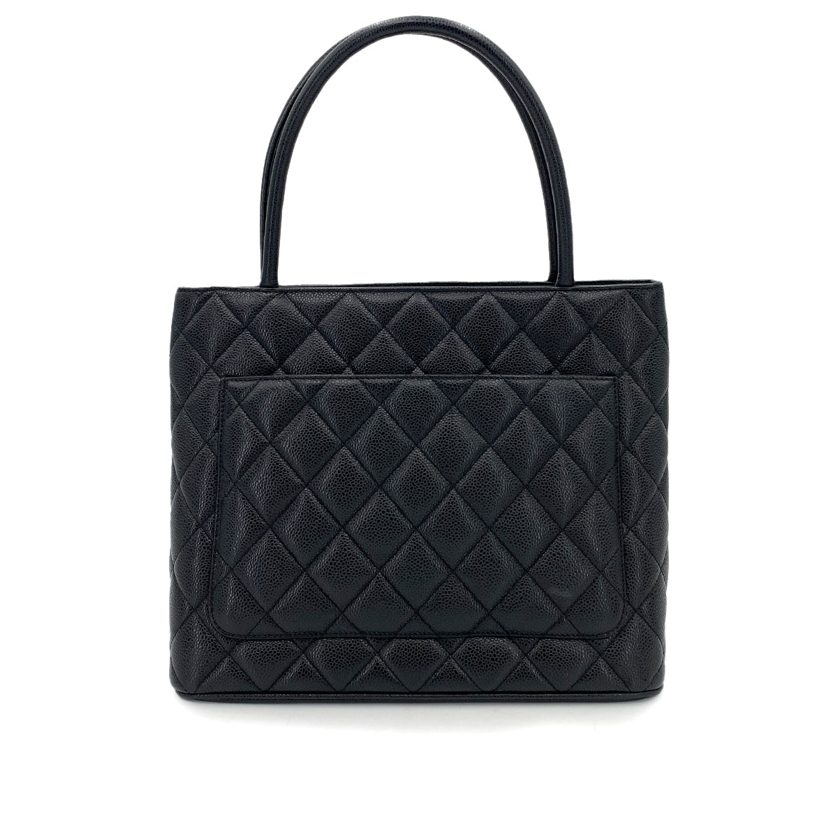 CHANEL VINTAGE MEDALLION TOTE BAG BLACK CAVIAR SKIN 90247411