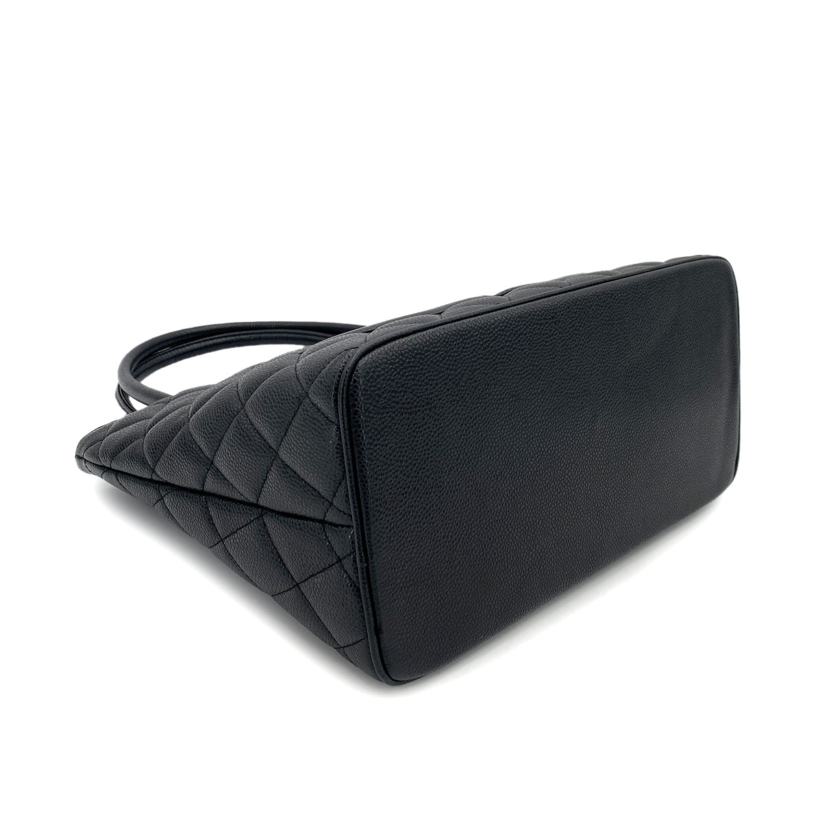 CHANEL VINTAGE MEDALLION TOTE BAG BLACK CAVIAR SKIN 90247411