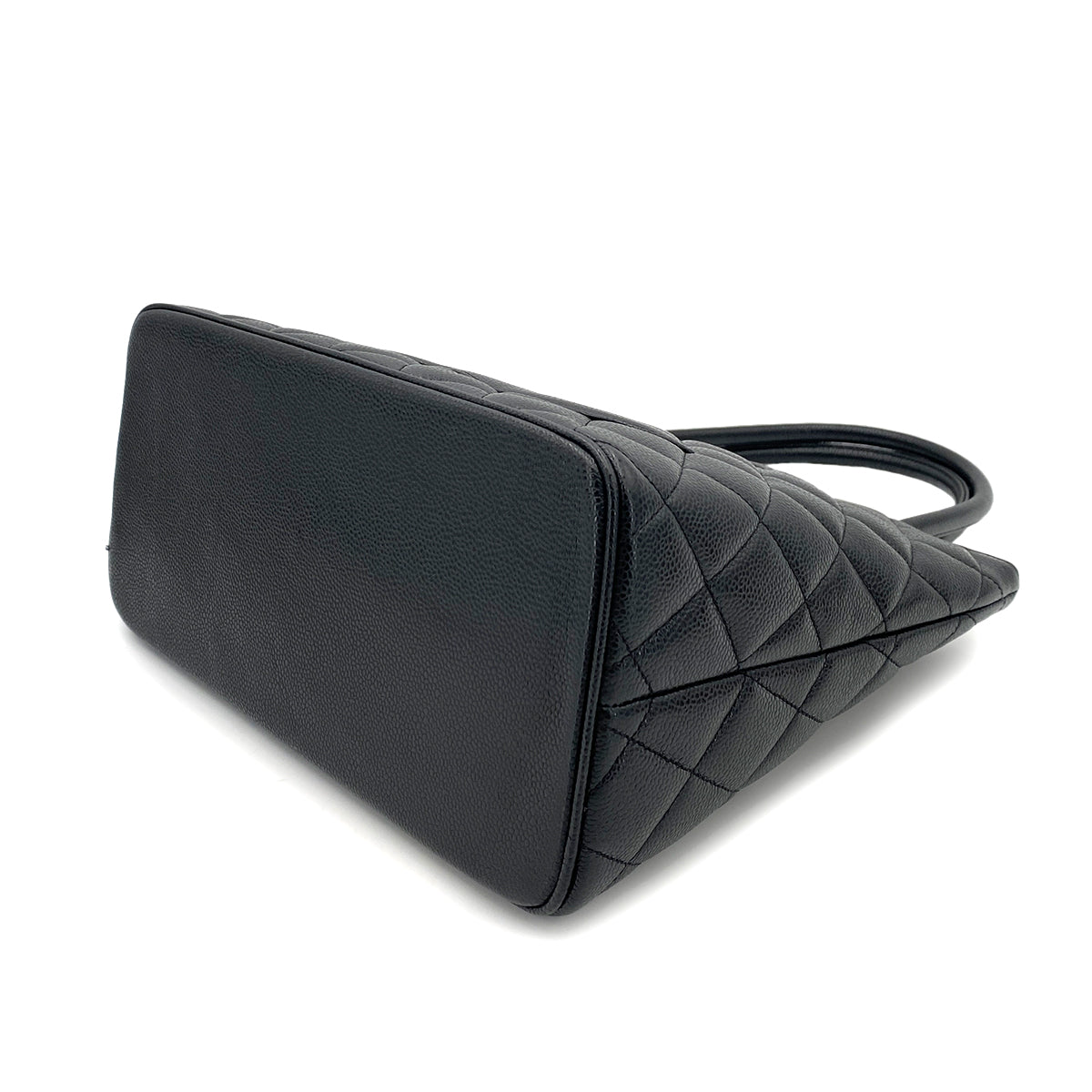 CHANEL VINTAGE MEDALLION TOTE BAG BLACK CAVIAR SKIN 90247411