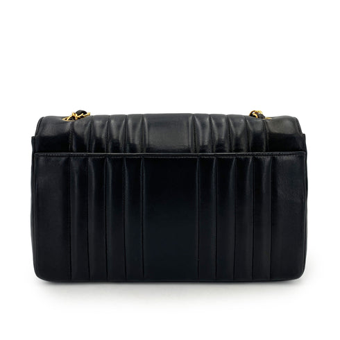 CHANEL VINTAGE MADEMOISELLE CHAIN SHOULDER BAG BLACK LAMB SKIN 90247412 - PURPOSE