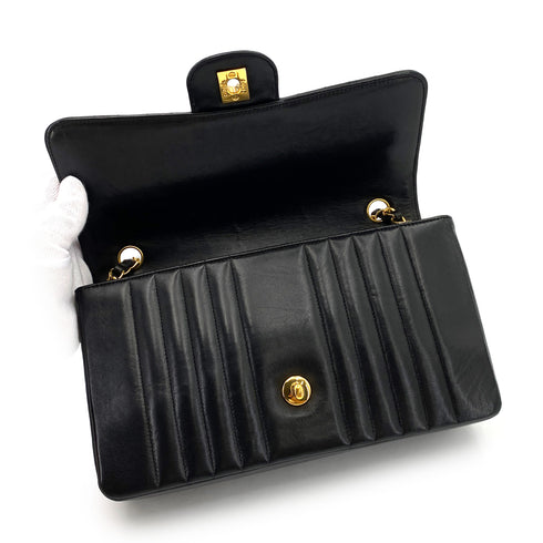 CHANEL VINTAGE MADEMOISELLE CHAIN SHOULDER BAG BLACK LAMB SKIN 90247412 - PURPOSE