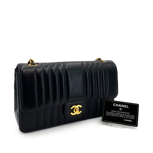 CHANEL VINTAGE MADEMOISELLE CHAIN SHOULDER BAG BLACK LAMB SKIN 90247412 - PURPOSE