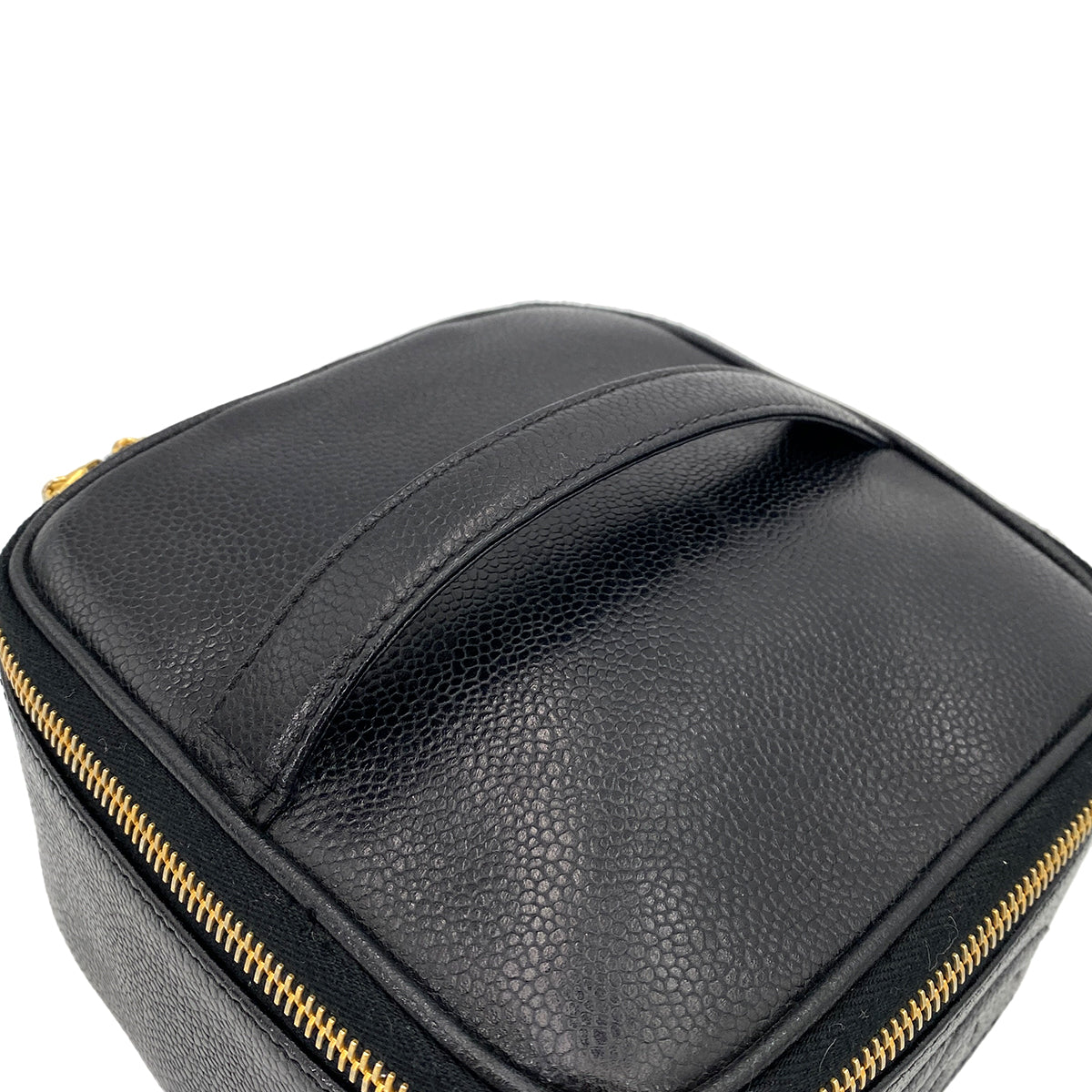 CHANEL VINTAGE VANITY HAND BAG BLACK CAVIAR SKIN 90247939