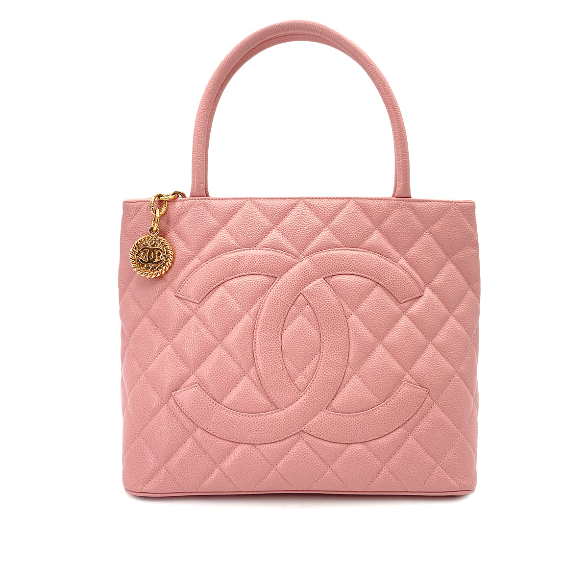 CHANEL VINTAGE MEDALLION TOTE BAG PINK CAVIAR SKIN 90248110