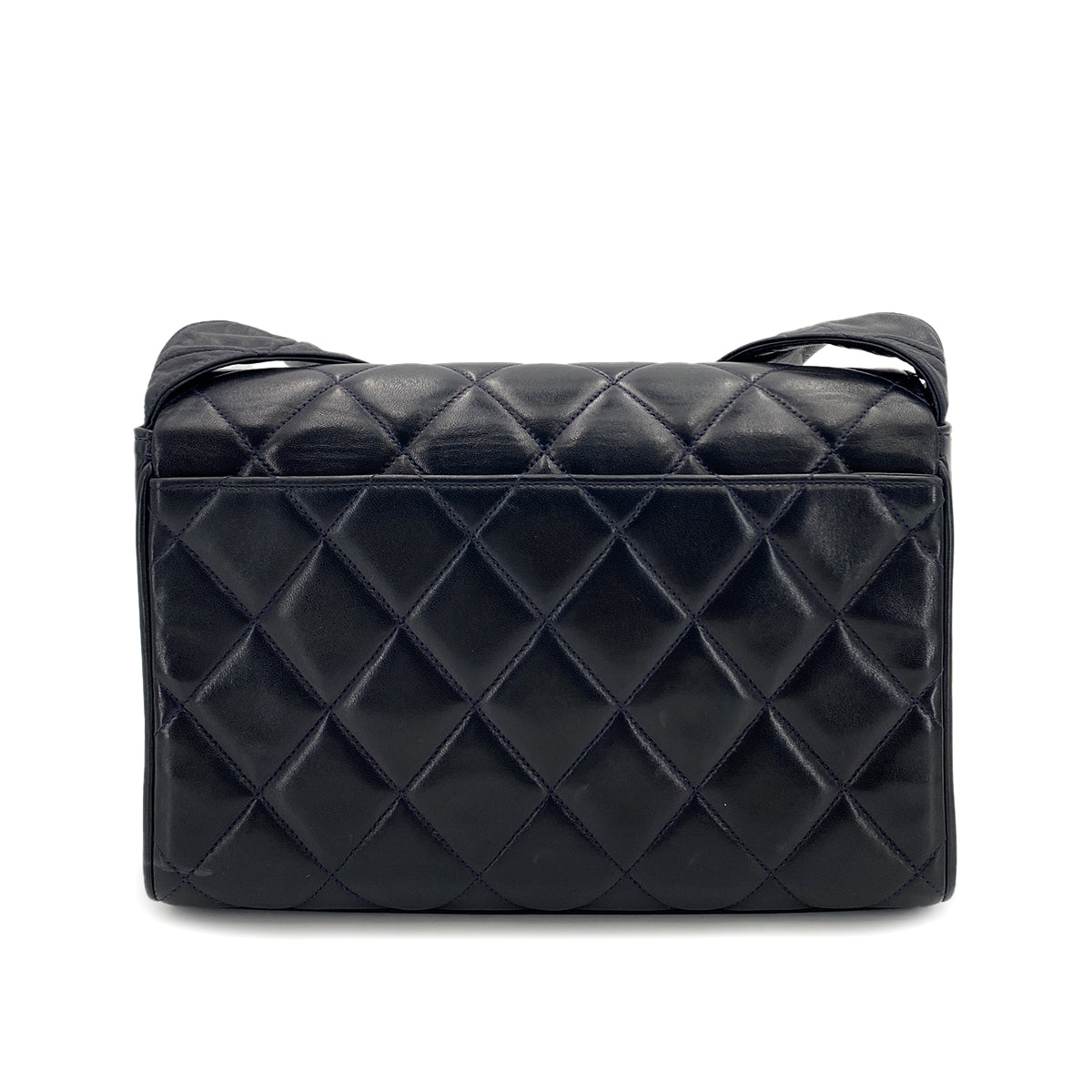 CHANEL VINTAGE MATELASSE SHOULDER BAG NAVY LAMB SKIN 90248124