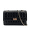 CHANEL VINTAGE 2.55 CHOCOLATE BAR CHAIN SHOULDER BAG BLACK LAMB SKIN 90248358 - PURPOSE