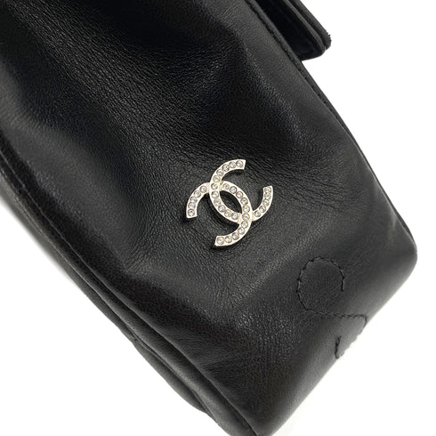 CHANEL VINTAGE 2.55 CHOCOLATE BAR CHAIN SHOULDER BAG BLACK LAMB SKIN 90248358 - PURPOSE