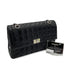 CHANEL VINTAGE 2.55 CHOCOLATE BAR CHAIN SHOULDER BAG BLACK LAMB SKIN 90248358 - PURPOSE