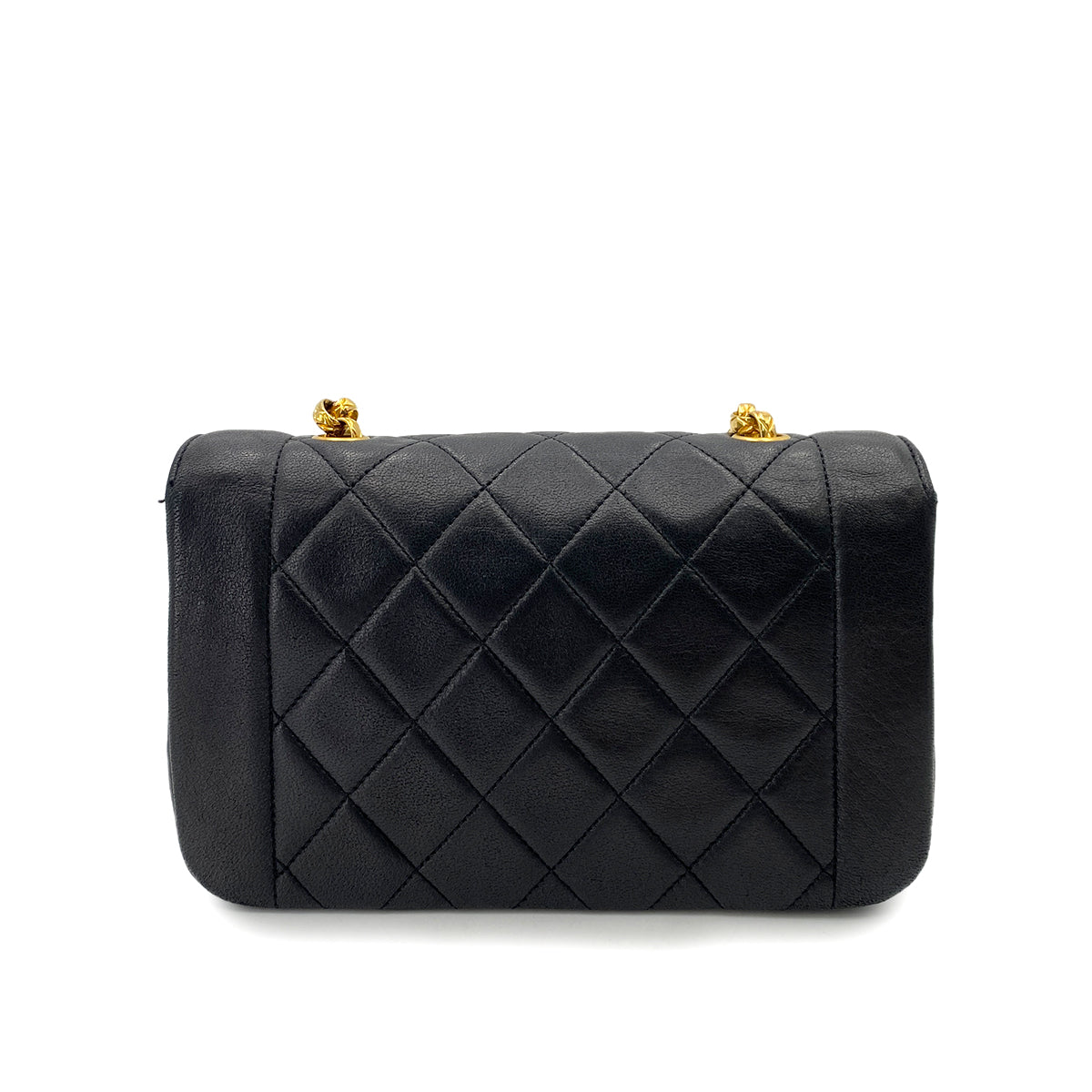 CHANEL VINTAGE BIJOU CHAIN SHOULDER BAG BLACK LAMB SKIN 90248369