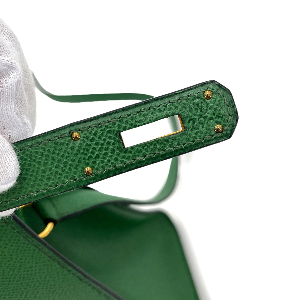 HERMES KELLY SPORTS MM GREEN TYPE COUCHEVEL SHOULDER BAG 〇W 90248808