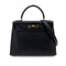 HERMES KELLY 28 SELLIER BLACK ARDENNES HAND SHOULDER BAG V 90248809 - PURPOSE