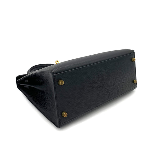 HERMES KELLY 28 SELLIER BLACK ARDENNES HAND SHOULDER BAG V 90248809 - PURPOSE