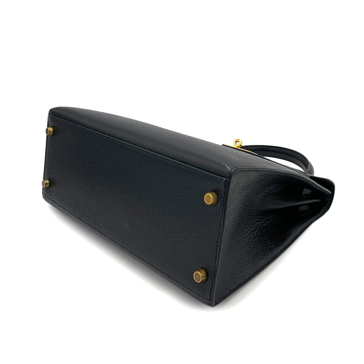 HERMES KELLY 28 SELLIER BLACK ARDENNES HAND SHOULDER BAG V 90248809
