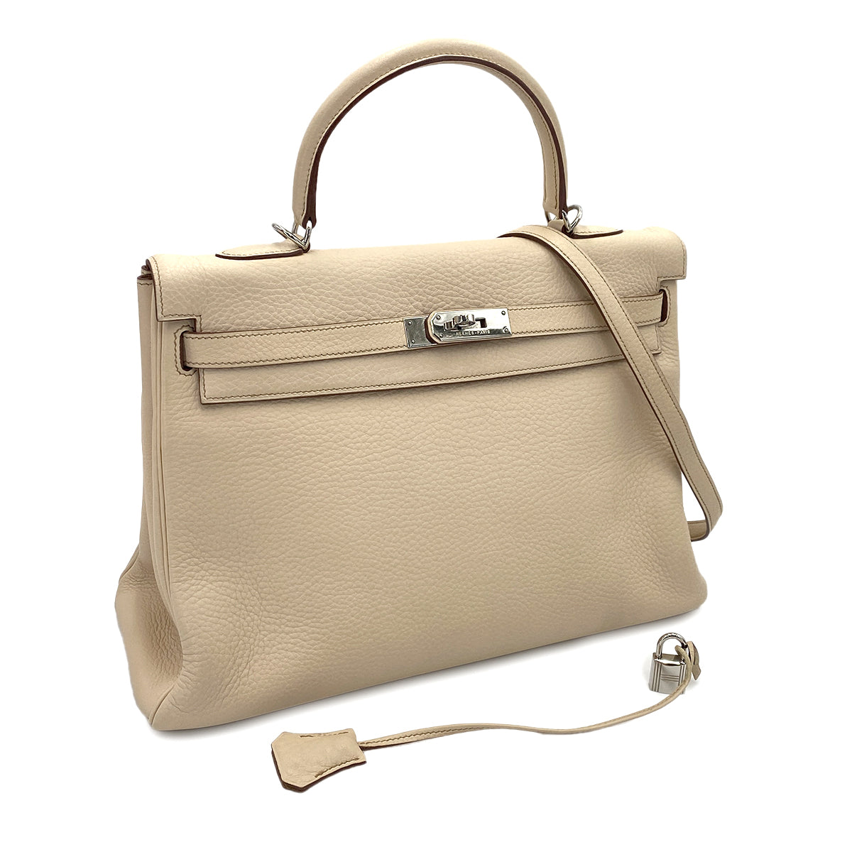 HERMES KELLY 35 RETOURNE PARCHEMIN TAURILLON CLEMENCE HANDSHOULDER BAG □E SHW 90248818