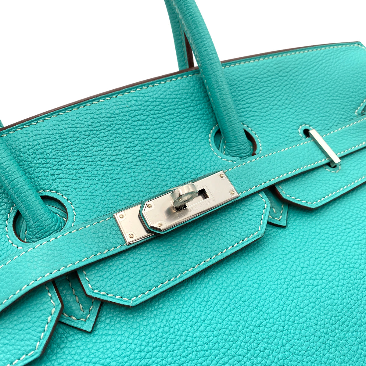HERMES BIRKIN 35 LAGON TAURILLON CLEMENCE HAND BAG □L SHW 90248825