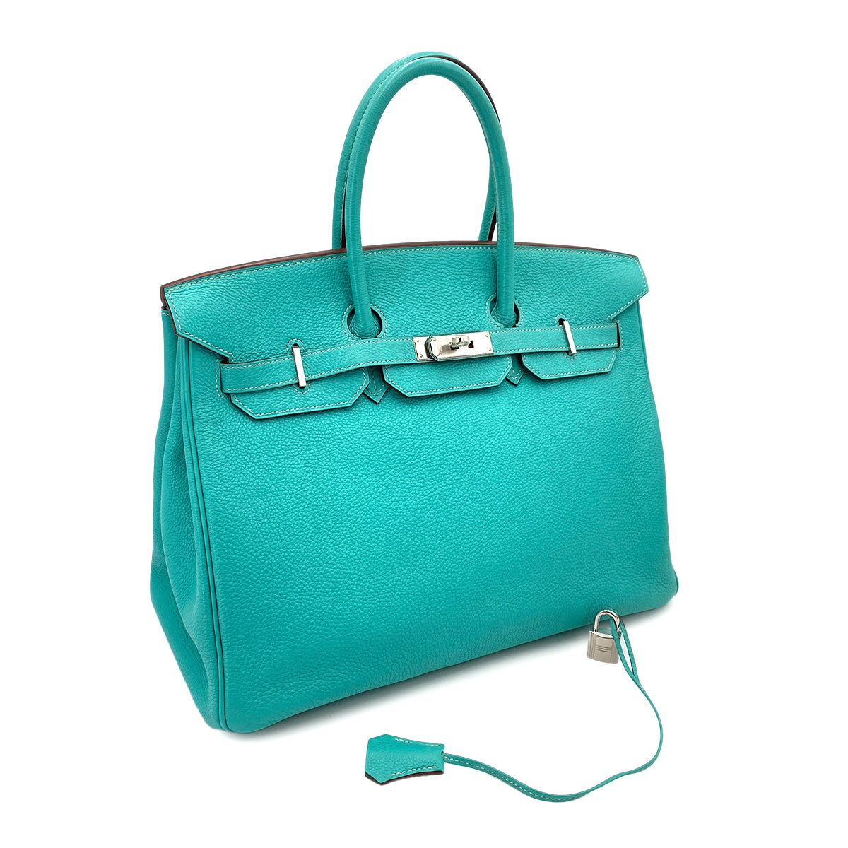HERMES BIRKIN 35 LAGON TAURILLON CLEMENCE HAND BAG □L SHW 90248825