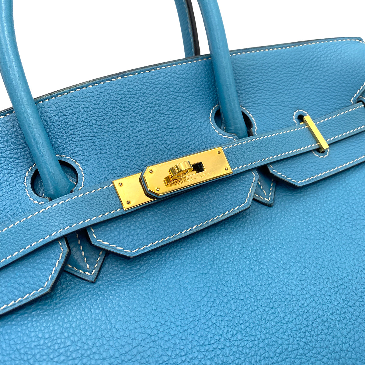 HERMES BIRKIN 35 BLUE JEAN TOGO HAND BAG □F GHW 90248826